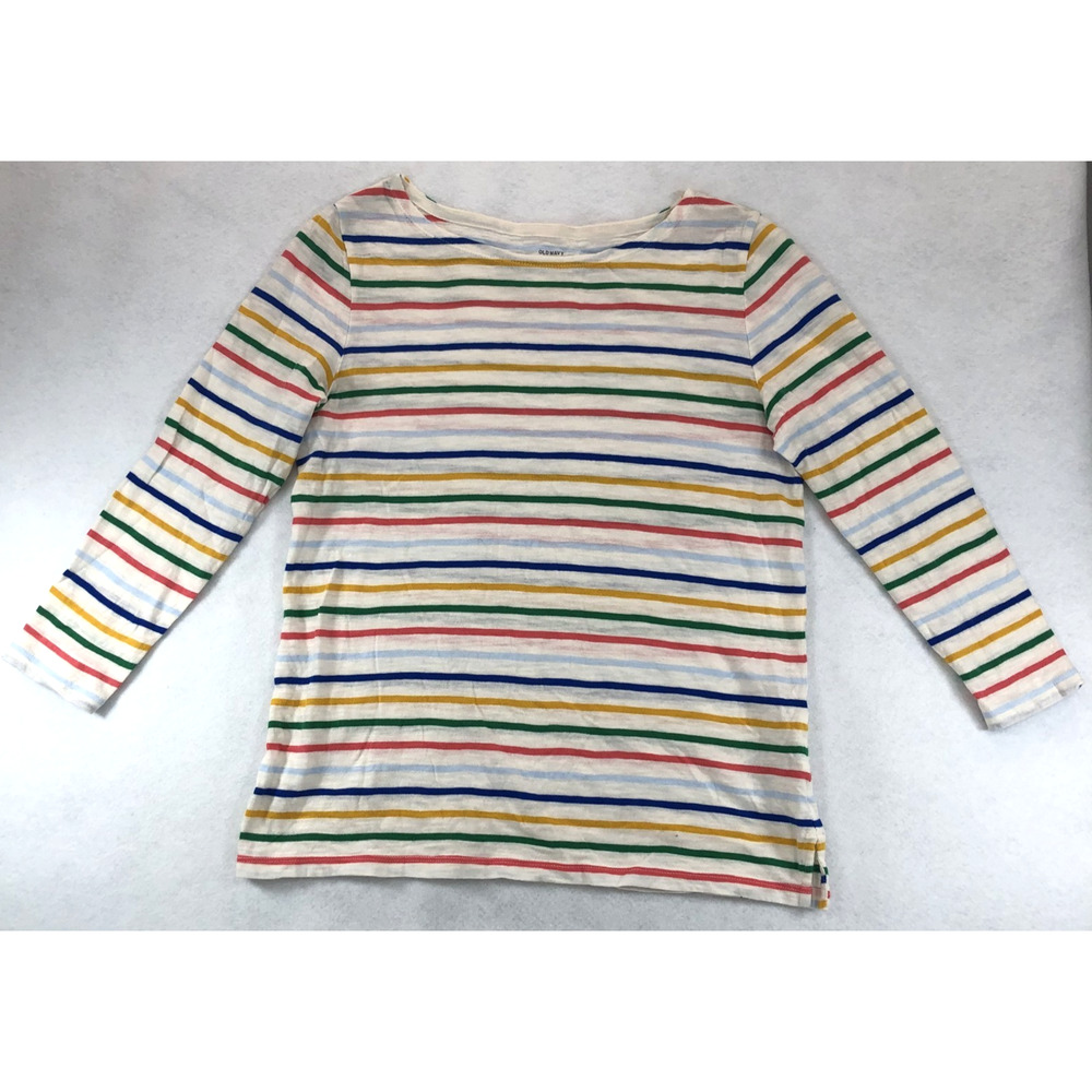 Old Navy Womens Striped Long Sleeve 100% Cotton Shirt Size XS Petite